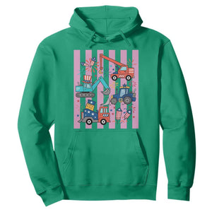 Red White And Blue Construction Crew Hoodie Patriotic Kids 4th Of July