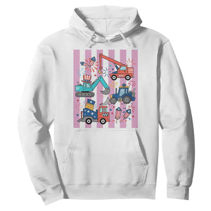 Red White And Blue Construction Crew Hoodie Patriotic Kids 4th Of July