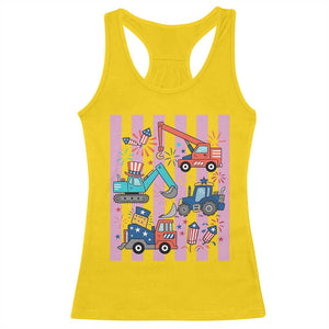 Red White And Blue Construction Crew Racerback Tank Top Patriotic Kids 4th Of July