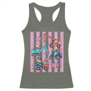 Red White And Blue Construction Crew Racerback Tank Top Patriotic Kids 4th Of July