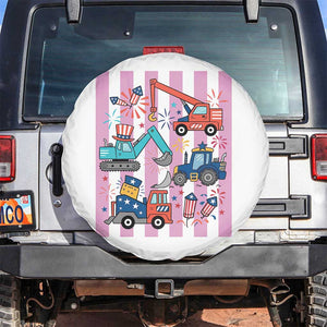 Red White And Blue Construction Crew Spare Tire Cover Patriotic Kids 4th Of July
