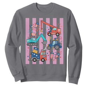 Red White And Blue Construction Crew Sweatshirt Patriotic Kids 4th Of July