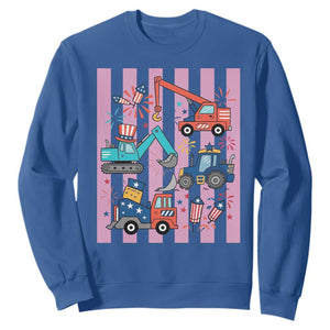 Red White And Blue Construction Crew Sweatshirt Patriotic Kids 4th Of July