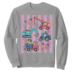 Red White And Blue Construction Crew Sweatshirt Patriotic Kids 4th Of July
