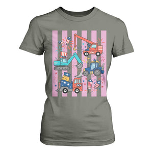 Red White And Blue Construction Crew T Shirt For Women Patriotic Kids 4th Of July