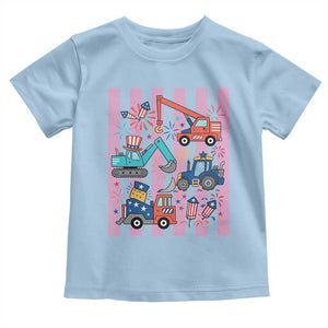 Red White And Blue Construction Crew Toddler T Shirt Patriotic Kids 4th Of July