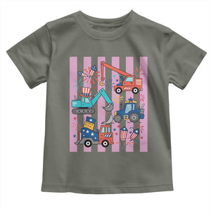 Red White And Blue Construction Crew Toddler T Shirt Patriotic Kids 4th Of July