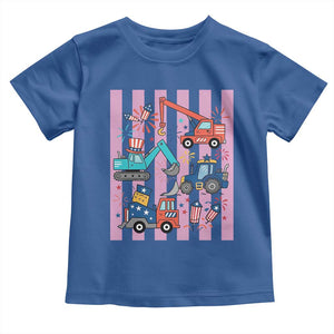 Red White And Blue Construction Crew Toddler T Shirt Patriotic Kids 4th Of July