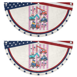 Red White And Blue Construction Crew Patriotic Fan Flag Kids 4th Of July TS12 2pcs pack Classic Beige Print Your Wear