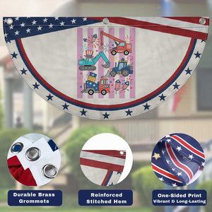 Red White And Blue Construction Crew Patriotic Fan Flag Kids 4th Of July TS12 Print Your Wear