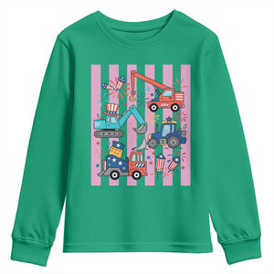 Red White And Blue Construction Crew Youth Sweatshirt Patriotic Kids 4th Of July
