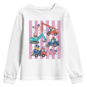 Red White And Blue Construction Crew Youth Sweatshirt Patriotic Kids 4th Of July