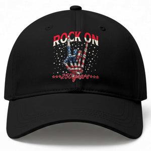 Patriotic Rocker Skeleton Hand Baseball Cap Rock On 250 Years