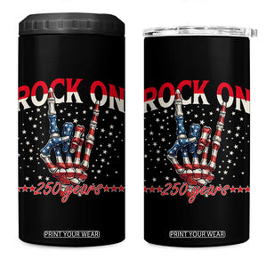 Patriotic Rocker Skeleton Hand 4 in 1 Can Cooler Tumbler Rock On 250 Years