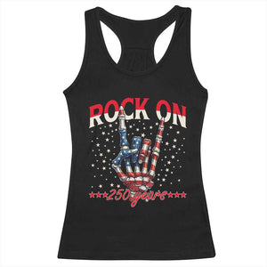 Patriotic Rocker Skeleton Hand Racerback Tank Top Rock On 250 Years