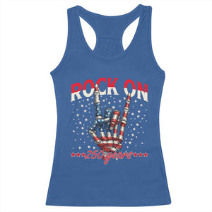 Patriotic Rocker Skeleton Hand Racerback Tank Top Rock On 250 Years