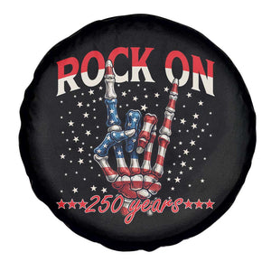 Patriotic Rocker Skeleton Hand Spare Tire Cover Rock On 250 Years