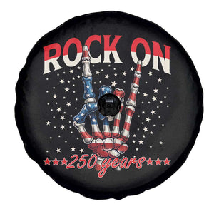 Patriotic Rocker Skeleton Hand Spare Tire Cover Rock On 250 Years