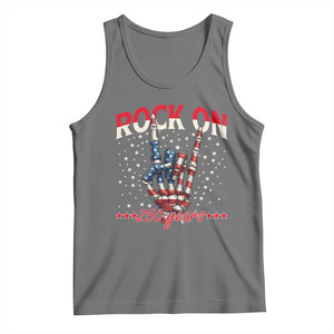 Patriotic Rocker Skeleton Hand Tank Top Rock On 250 Years