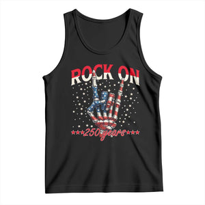 Patriotic Rocker Skeleton Hand Tank Top Rock On 250 Years