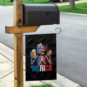 Red White And Blue Skeleton Party Garden Flag American Freedom Vibes