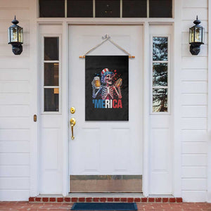 Red White And Blue Skeleton Party Garden Flag American Freedom Vibes