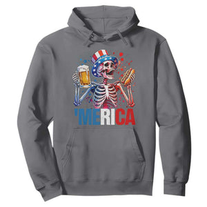 Red White And Blue Skeleton Party Hoodie American Freedom Vibes