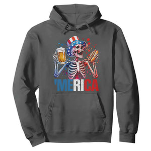 Red White And Blue Skeleton Party Hoodie American Freedom Vibes