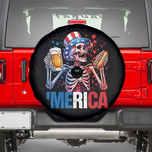 Red White And Blue Skeleton Party Spare Tire Cover American Freedom Vibes