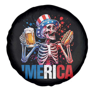 Red White And Blue Skeleton Party Spare Tire Cover American Freedom Vibes