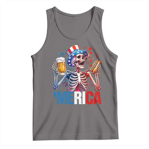 Red White And Blue Skeleton Party Tank Top American Freedom Vibes
