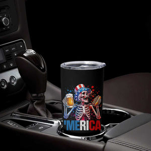 Red White And Blue Skeleton Party Tumbler Cup American Freedom Vibes