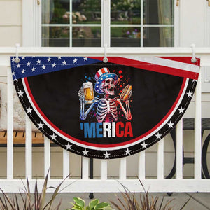 Red White And Blue Skeleton Party Patriotic Fan Flag American Freedom Vibes TS12 2pcs pack Classic Black Print Your Wear