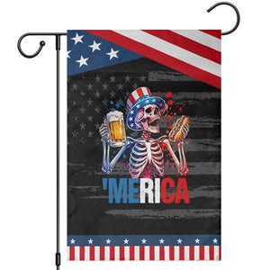 Red White And Blue Skeleton Party Patriotic Garden Flag American Freedom Vibes TS12 Distressed Black Blue Print Your Wear