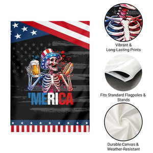 Red White And Blue Skeleton Party Patriotic Garden Flag American Freedom Vibes TS12 Print Your Wear