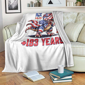 Funny 67 Meme Dinosaur American Pride Throw Blanket USA 250th Anniversary