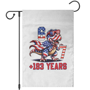 Funny 67 Meme Dinosaur American Pride Garden Flag USA 250th Anniversary TS12 White Print Your Wear