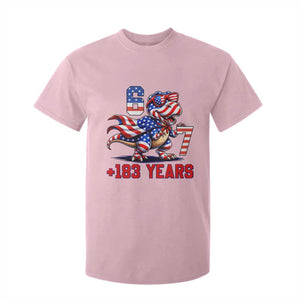 Funny 67 Meme Dinosaur American Pride T Shirt For Kid USA 250th Anniversary TS12 Light Pink Print Your Wear