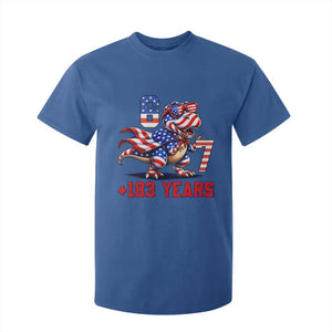 Funny 67 Meme Dinosaur American Pride T Shirt For Kid USA 250th Anniversary TS12 Royal Blue Print Your Wear