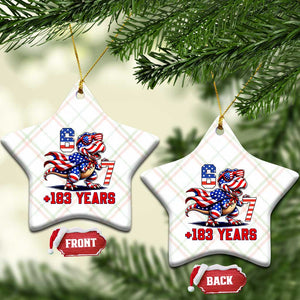 Funny 67 Meme Dinosaur American Pride Ceramic Ornament USA 250th Anniversary