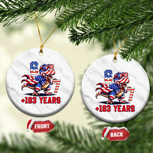 Funny 67 Meme Dinosaur American Pride Ceramic Ornament USA 250th Anniversary