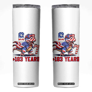 Funny 67 Meme Dinosaur American Pride Skinny Tumbler USA 250th Anniversary