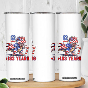 Funny 67 Meme Dinosaur American Pride Skinny Tumbler USA 250th Anniversary