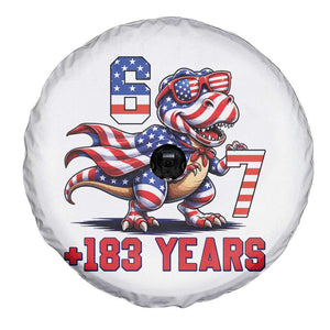 Funny 67 Meme Dinosaur American Pride Spare Tire Cover USA 250th Anniversary