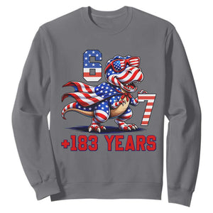 Funny 67 Meme Dinosaur American Pride Sweatshirt USA 250th Anniversary