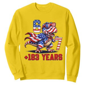 Funny 67 Meme Dinosaur American Pride Sweatshirt USA 250th Anniversary