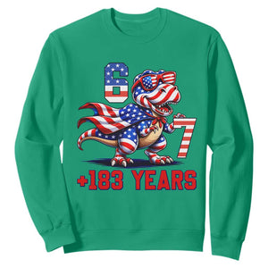 Funny 67 Meme Dinosaur American Pride Sweatshirt USA 250th Anniversary