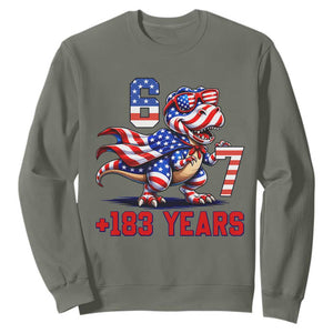 Funny 67 Meme Dinosaur American Pride Sweatshirt USA 250th Anniversary