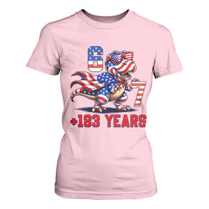 Funny 67 Meme Dinosaur American Pride T Shirt For Women USA 250th Anniversary