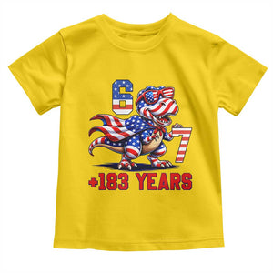 Funny 67 Meme Dinosaur American Pride Toddler T Shirt USA 250th Anniversary